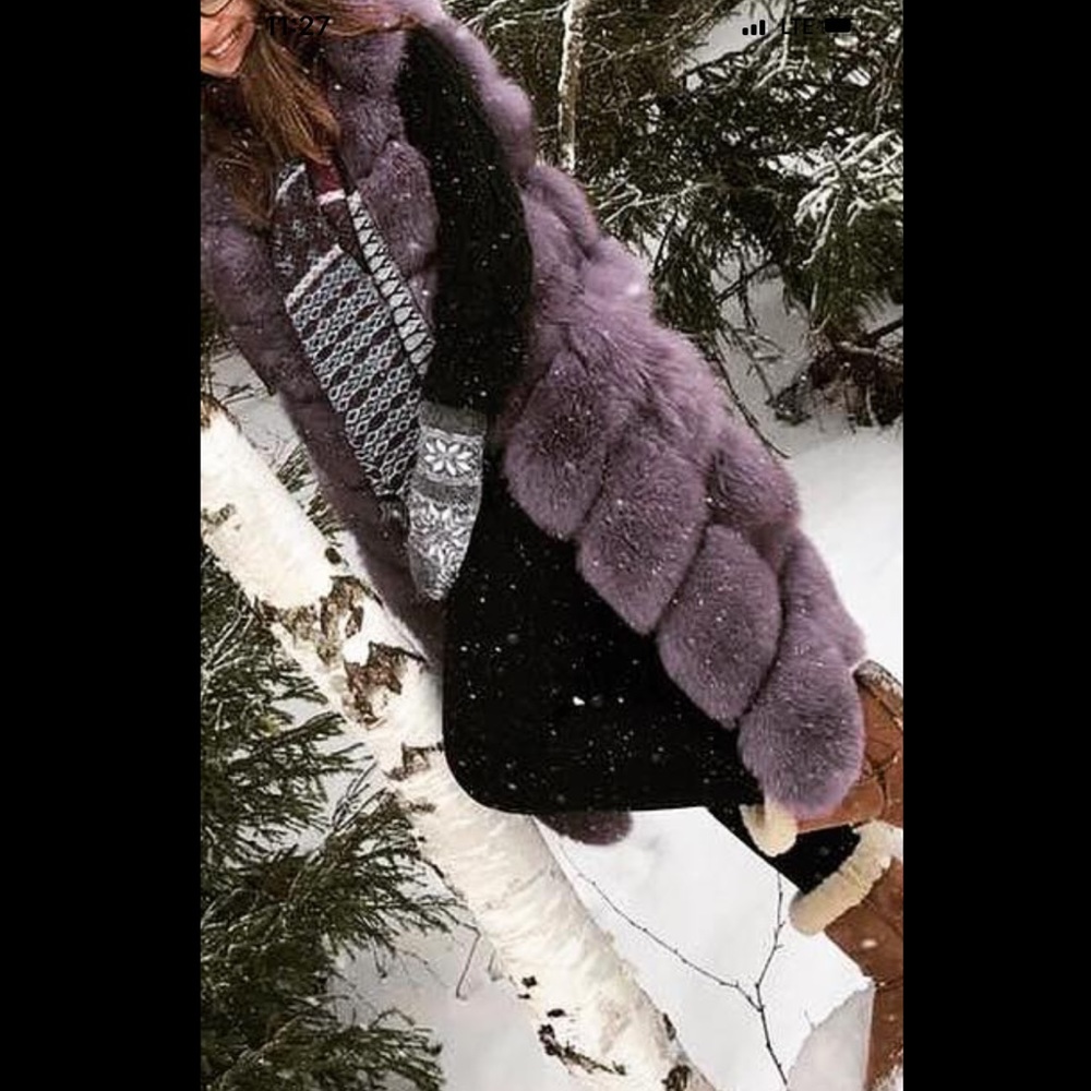 Real fox fur vest